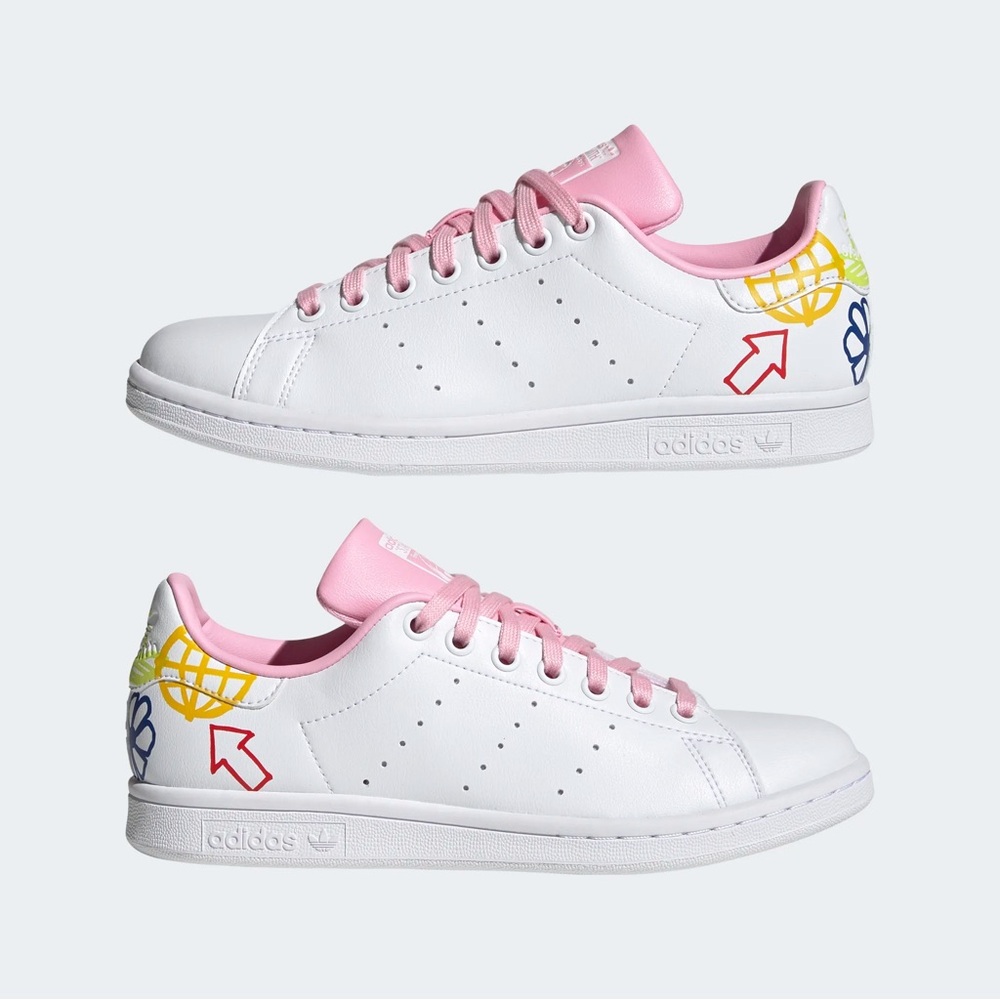 Adidas Stan Smith Shoes - Cloud White and True Pink - Make Me A Reasonable Offer - Picture 4 of 5